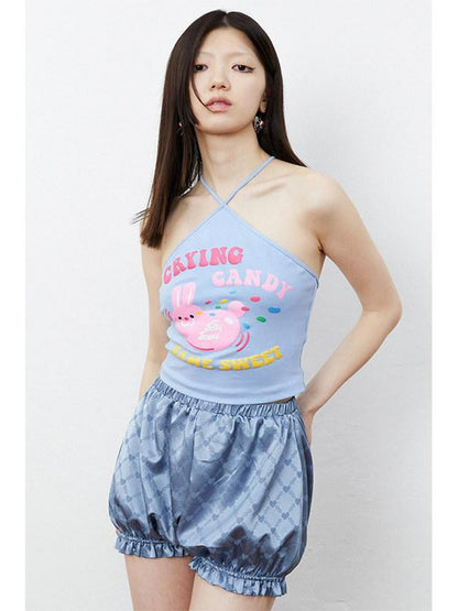 QUORRA S CHORD 3d Bubble Rabbit Print Cinched Waist Women&
