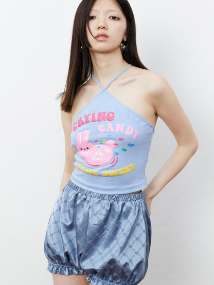 QUORRA S CHORD 3d Bubble Rabbit Print Cinched Waist Women&