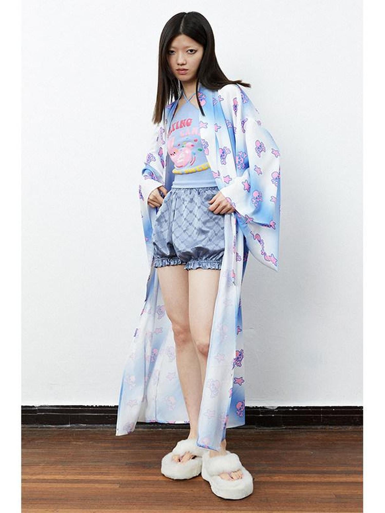 QUORRA S CHORD 3d Bubble Rabbit Print Cinched Waist Women&