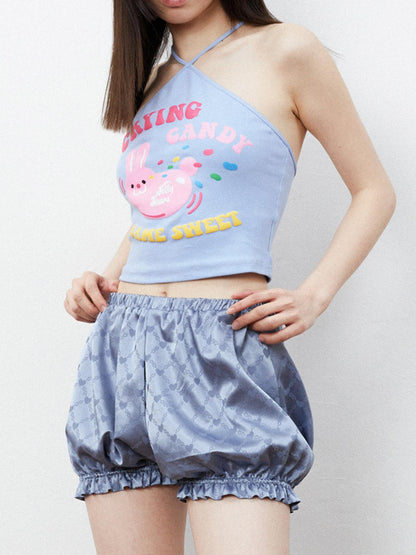 QUORRA S CHORD 3d Bubble Rabbit Print Cinched Waist Women&