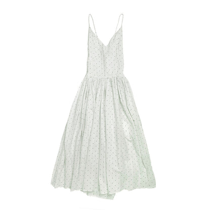 QUORRA_S_CHORD_Aqua_Polka_Dot_Backless_Pleated_Women&