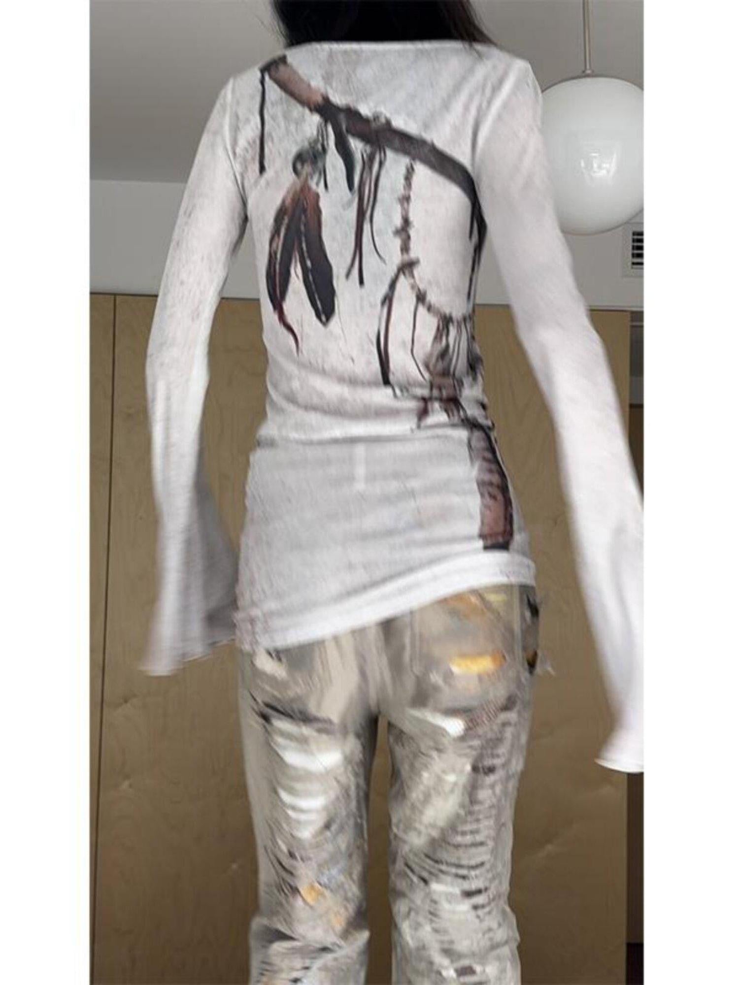 QUORRA S CHORD Asymmetric Feather Bell Sleeve Women&
