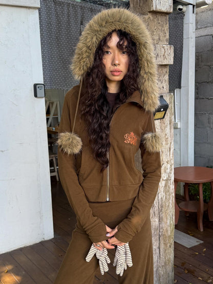 QUORRA S CHORD Asymmetric Zip Brown Green Women&