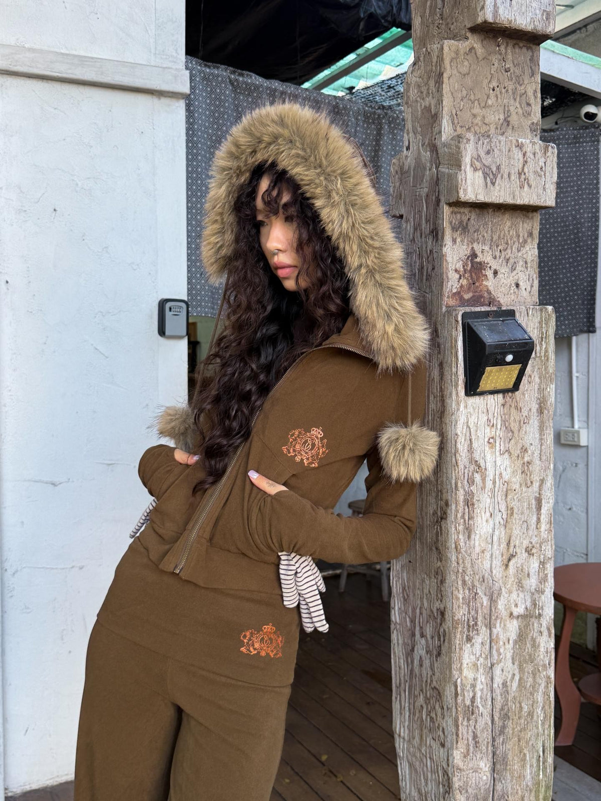 QUORRA S CHORD Asymmetric Zip Brown Green Women&