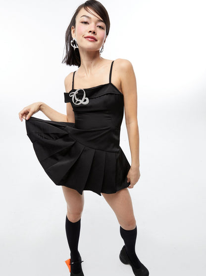 QUORRA S CHORD Belt Buckle Pleated Spaghetti Strap Women&