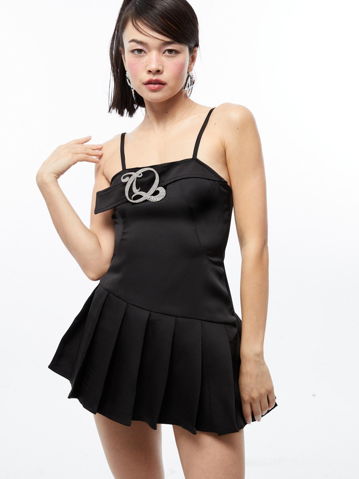 QUORRA S CHORD Belt Buckle Pleated Spaghetti Strap Women&