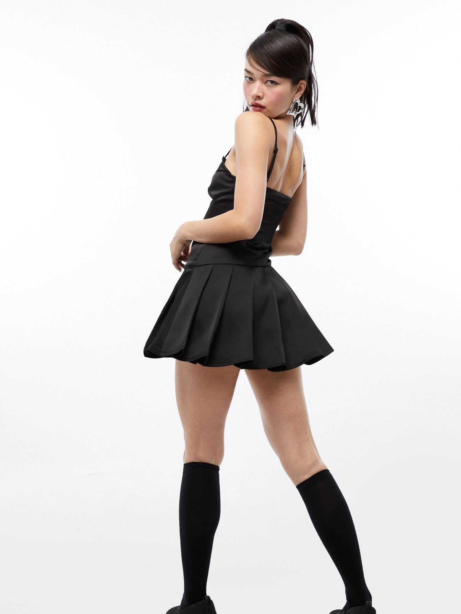 QUORRA S CHORD Belt Buckle Pleated Spaghetti Strap Women&