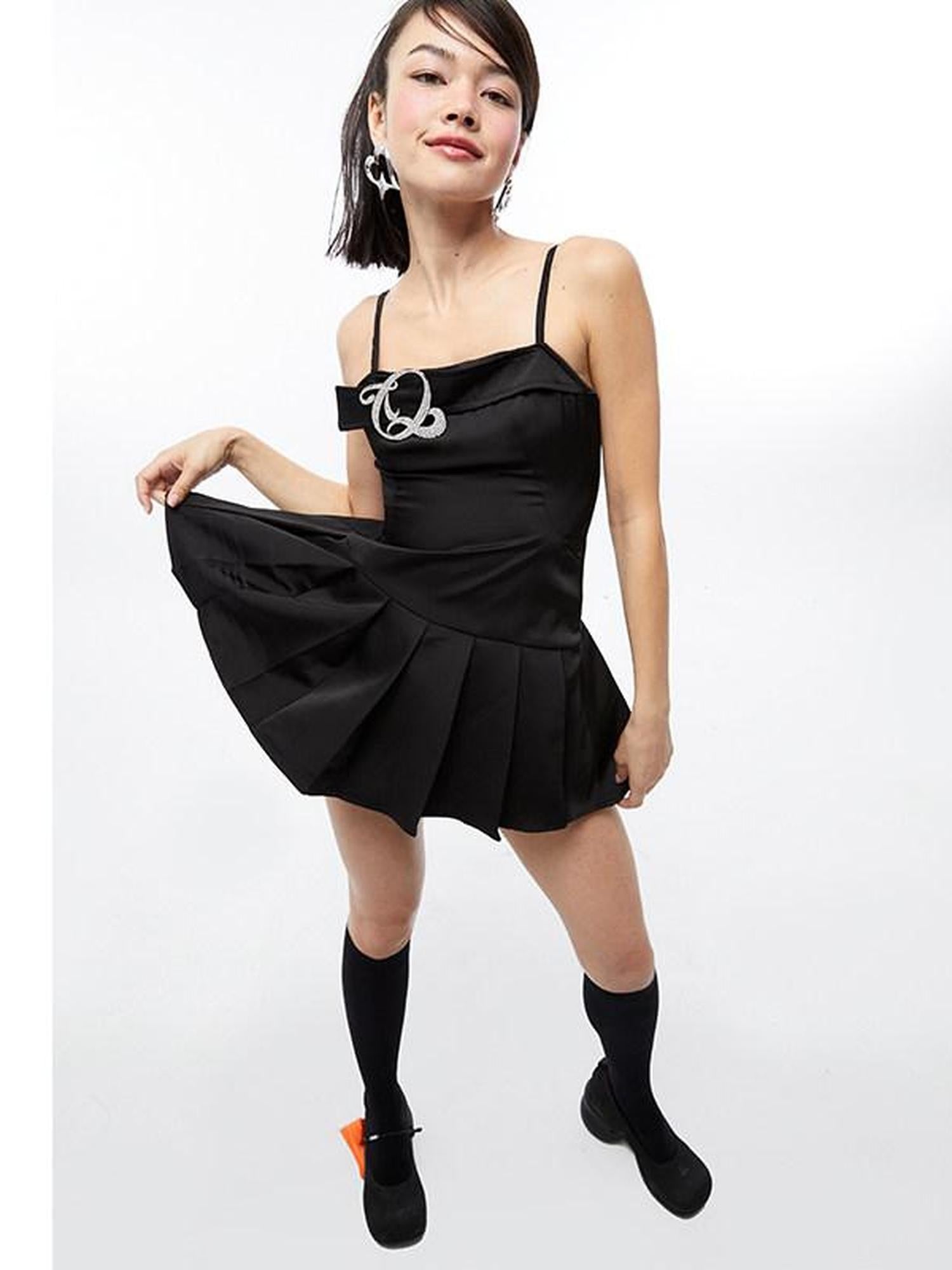 QUORRA S CHORD Belt Buckle Pleated Spaghetti Strap Women&