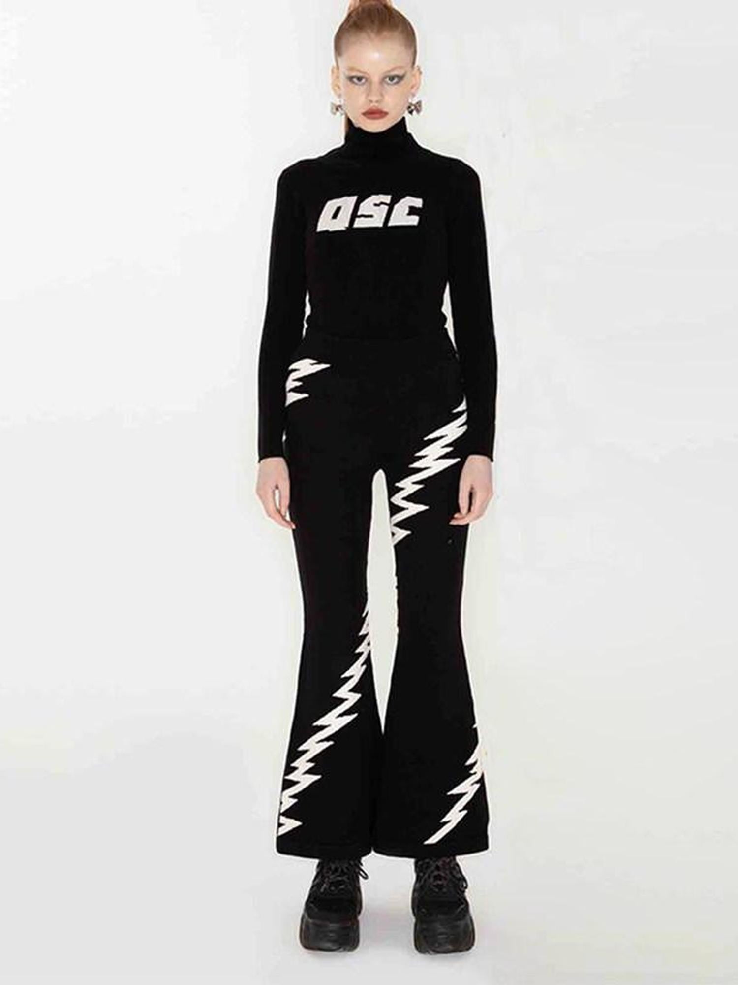 QUORRA S CHORD Black And White Lightning Embroidered Women&