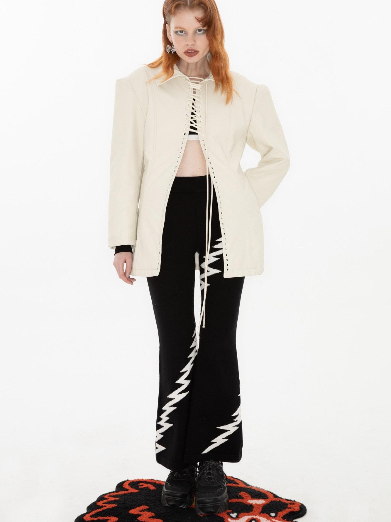 QUORRA S CHORD Black And White Lightning Embroidered Women&
