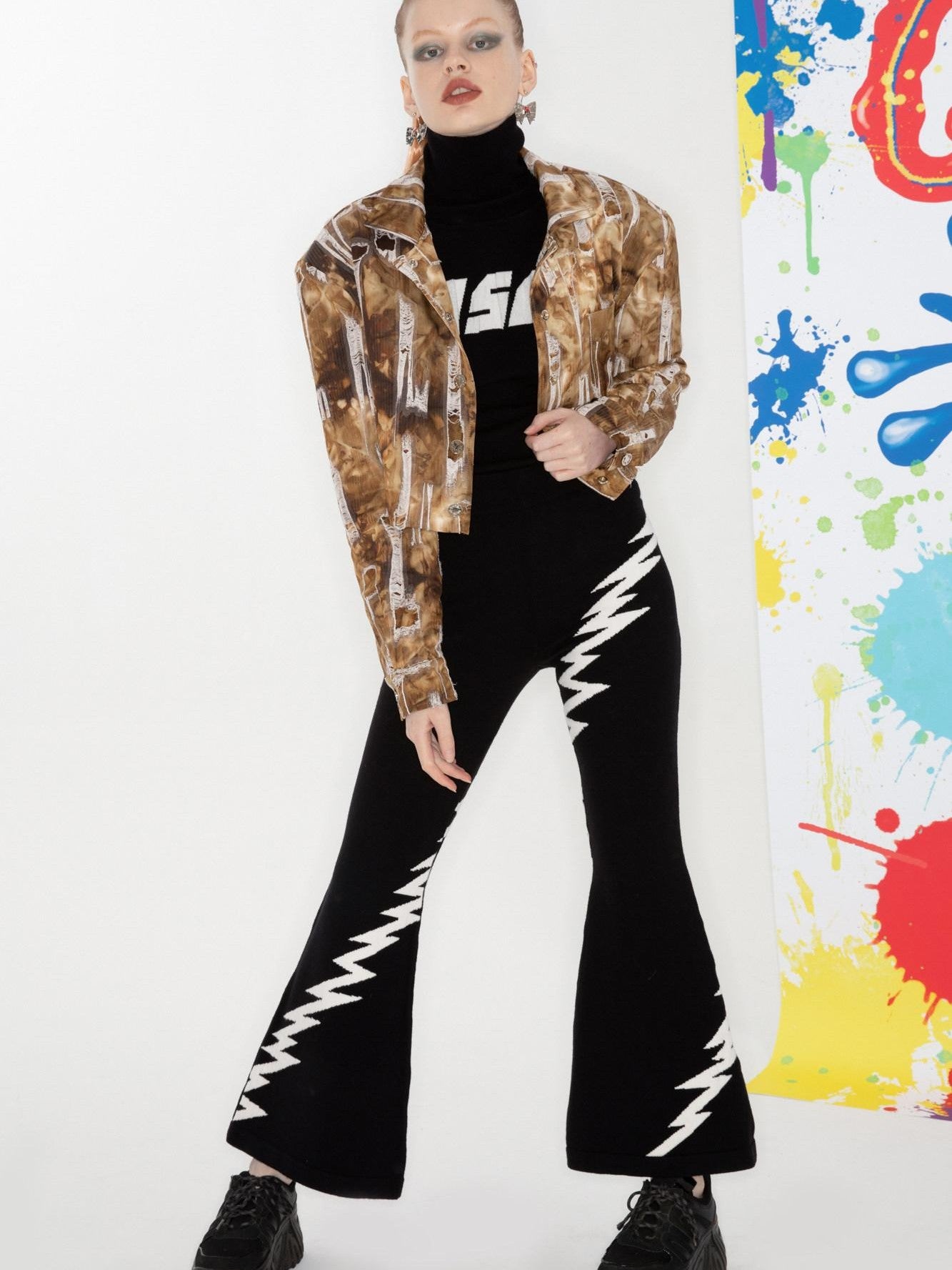 QUORRA S CHORD Black And White Lightning Embroidered Women&