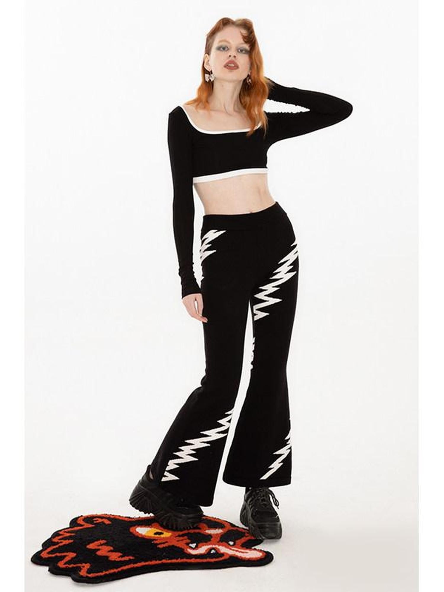 QUORRA S CHORD Black And White Lightning Embroidered Women&