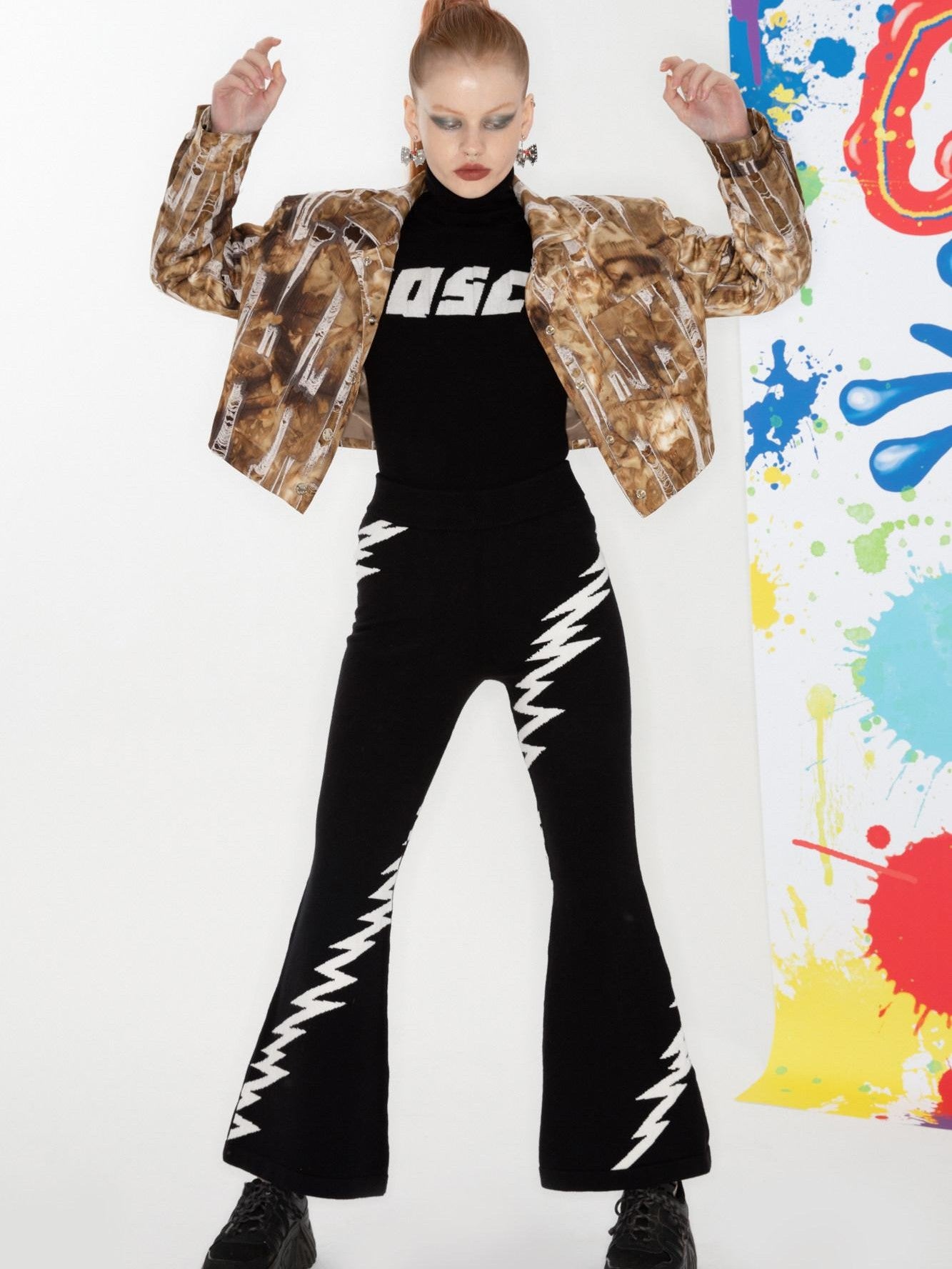 QUORRA S CHORD Black And White Lightning Embroidered Women&