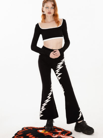 QUORRA S CHORD Black And White Lightning Embroidered Women&