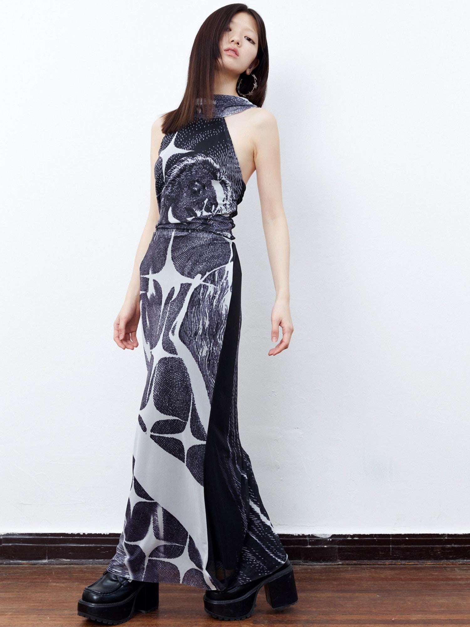 QUORRA S CHORD Black Beauty Print Backless Cami Women&