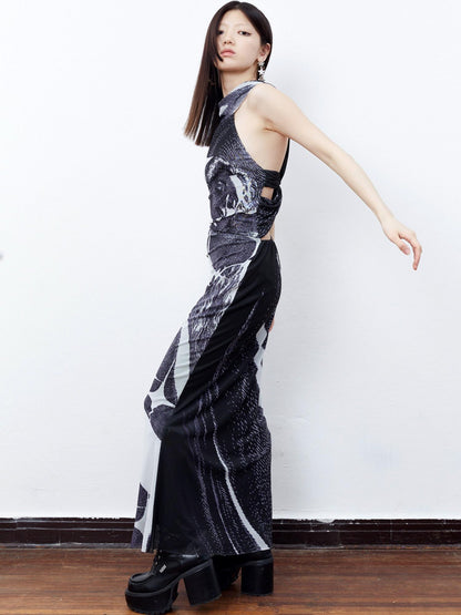 QUORRA S CHORD Black Beauty Print Backless Cami Women&