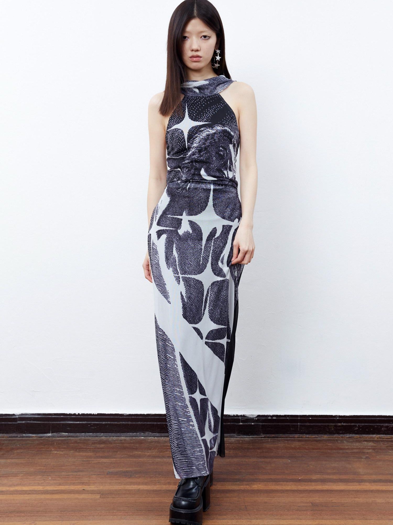 QUORRA S CHORD Black Beauty Print Backless Cami Women&