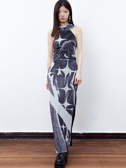 QUORRA S CHORD Black Beauty Print Backless Cami Women&
