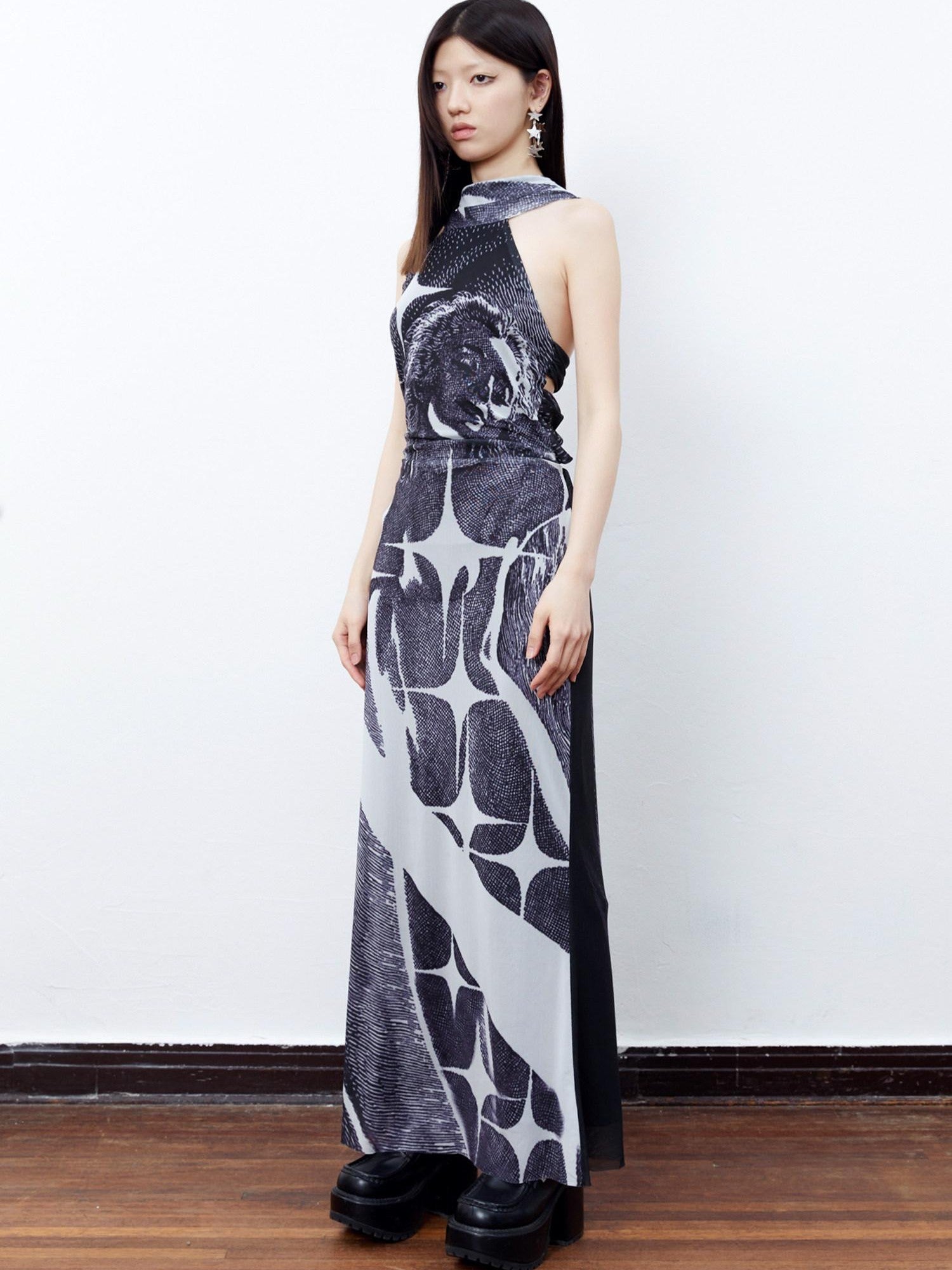 QUORRA S CHORD Black Beauty Print Backless Cami Women&