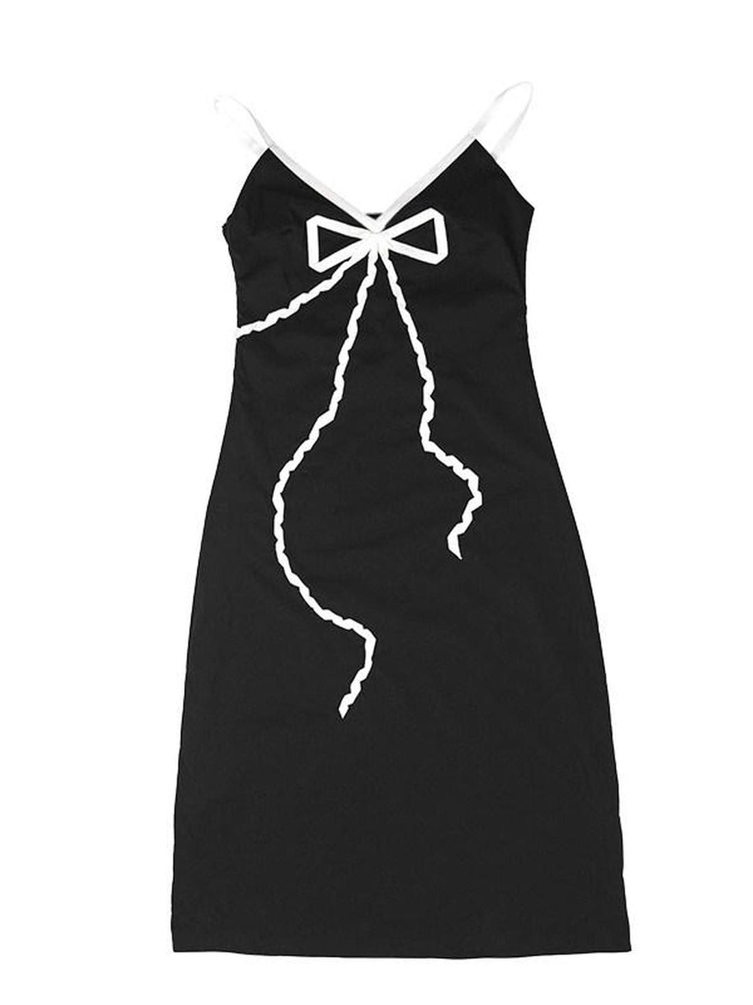 QUORRA S CHORD Black Bow V-neck Spaghetti Strap Women&