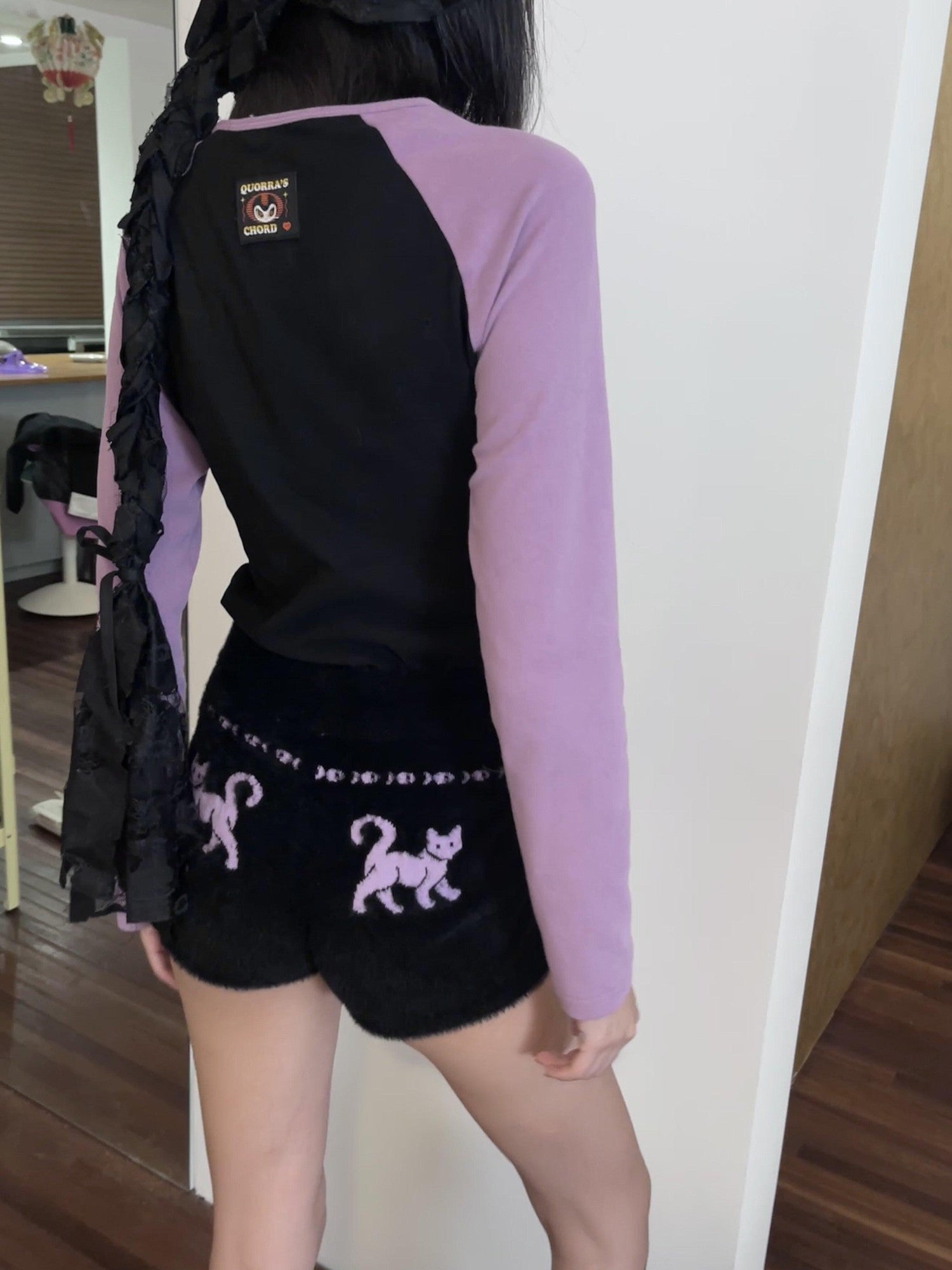 QUORRA S CHORD Black Cat Embroidery Women&