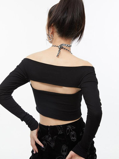 QUORRA S CHORD Black Faux Two Piece Layered Bardot Women&