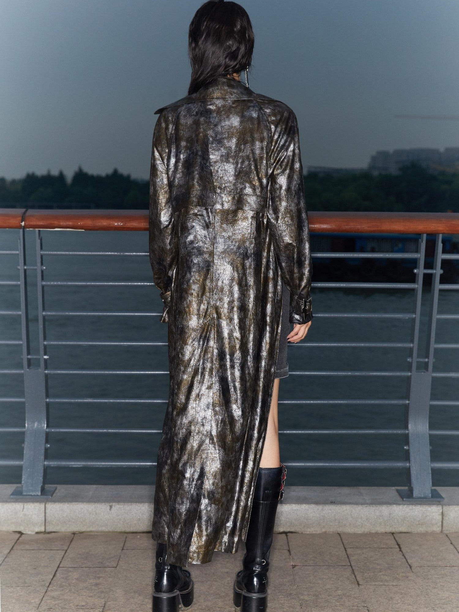QUORRA S CHORD Black Gold Long Loose Flowing Women&