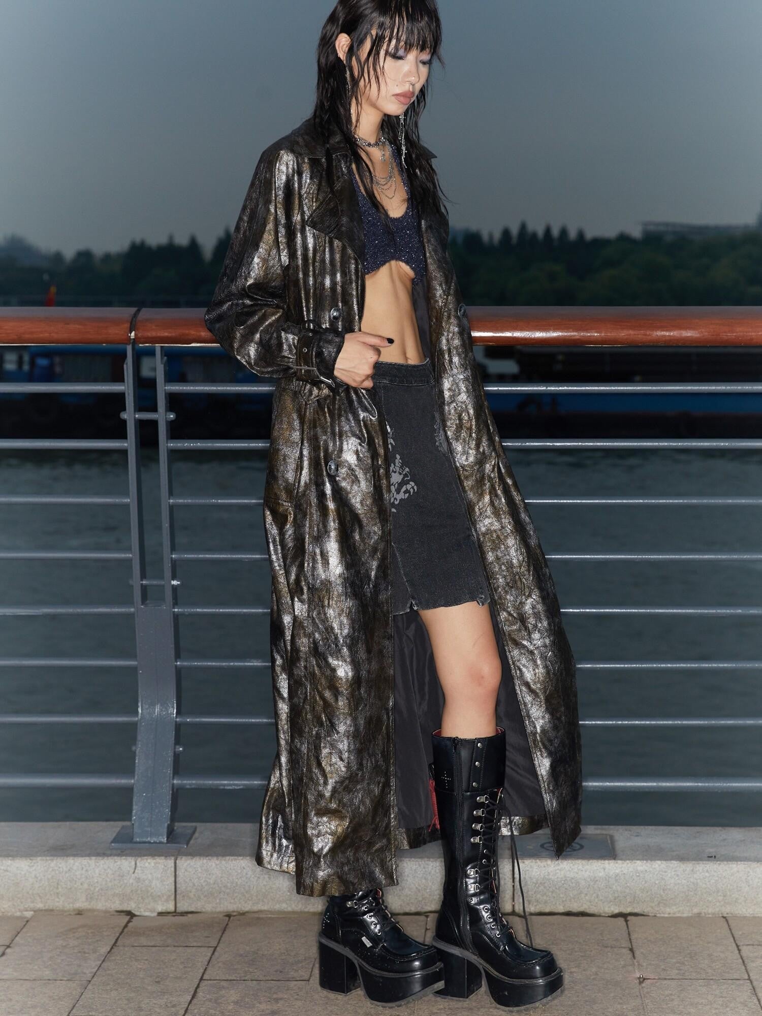 QUORRA S CHORD Black Gold Long Loose Flowing Women&