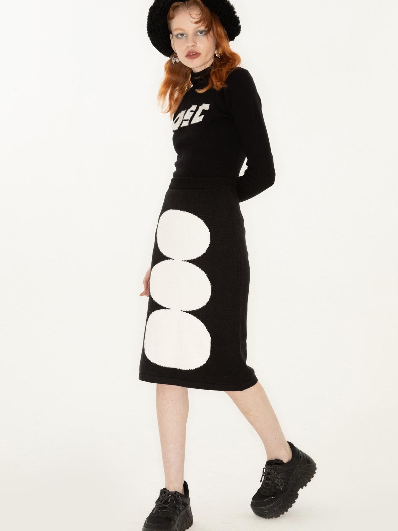 QUORRA S CHORD Black Logo Jacquard High Neck Women&