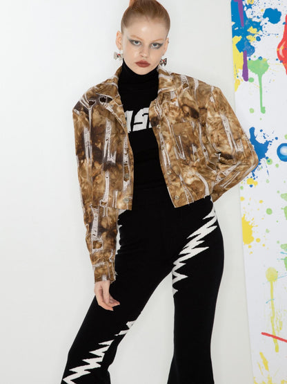 QUORRA S CHORD Black Logo Jacquard High Neck Women&