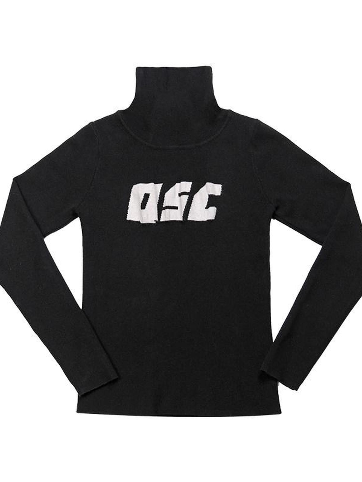 QUORRA S CHORD Black Logo Jacquard High Neck Women&