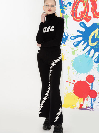 QUORRA S CHORD Black Logo Jacquard High Neck Women&
