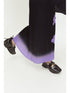QUORRA S CHORD Black Purple Gradient Pleated A Line Plum Blossom Print Women&