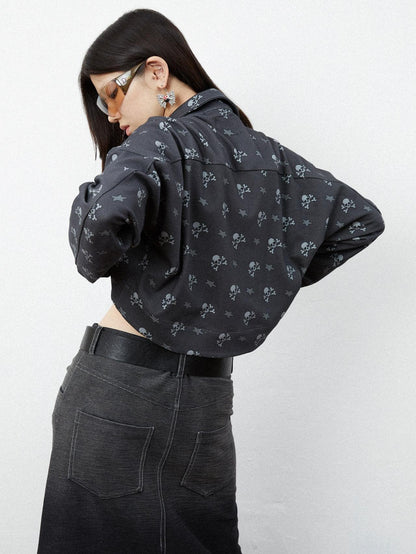 QUORRA S CHORD Black Skull Star Print Gothic Punk Loose Women&