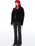 QUORRA S CHORD Black Velvet Drawstring Waist Cinch Women&