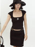 QUORRA S CHORD Black Vintage Square Neck Slim Cropped Women&