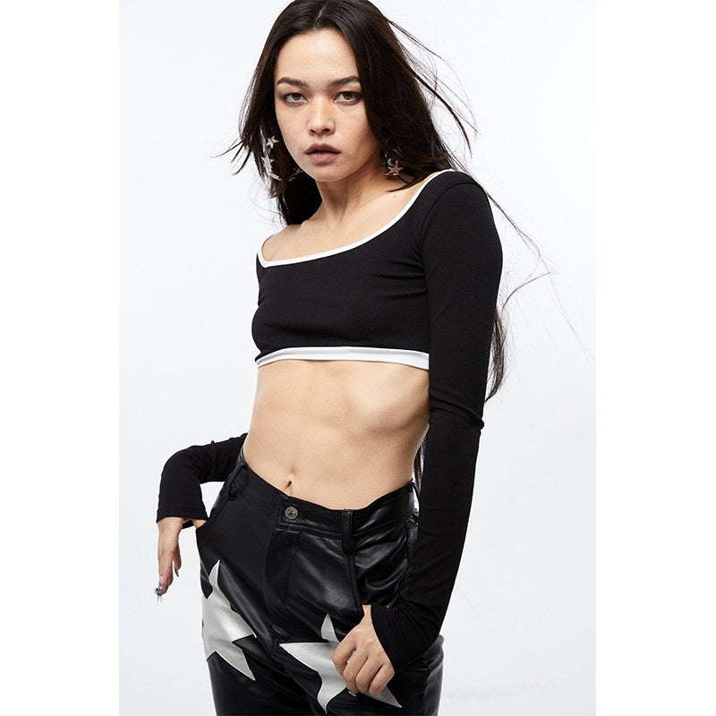 QUORRA_S_CHORD_Black_White_Colorblock_Cropped_Women&