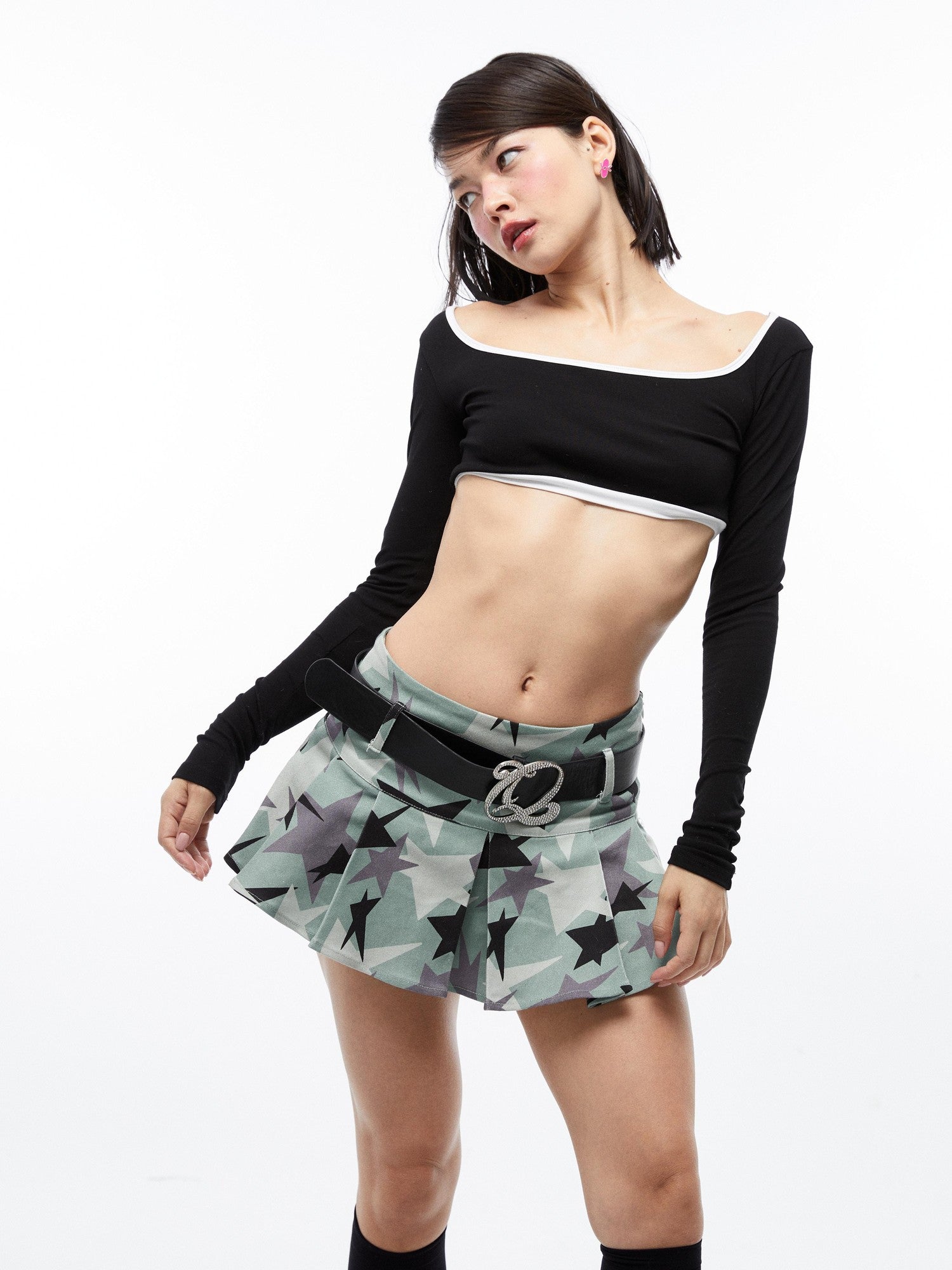QUORRA S CHORD Black White Colorblock Cropped Women&