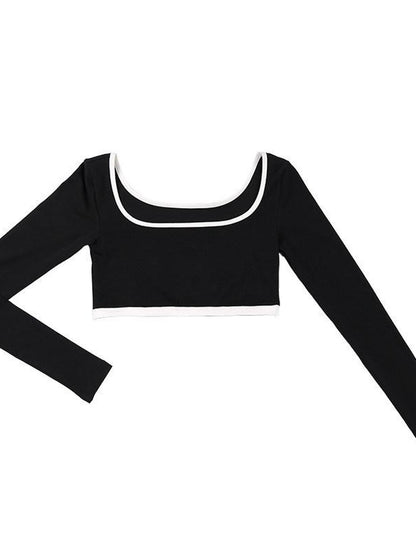 QUORRA S CHORD Black White Colorblock Cropped Women&