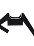 QUORRA S CHORD Black White Colorblock Cropped Women&