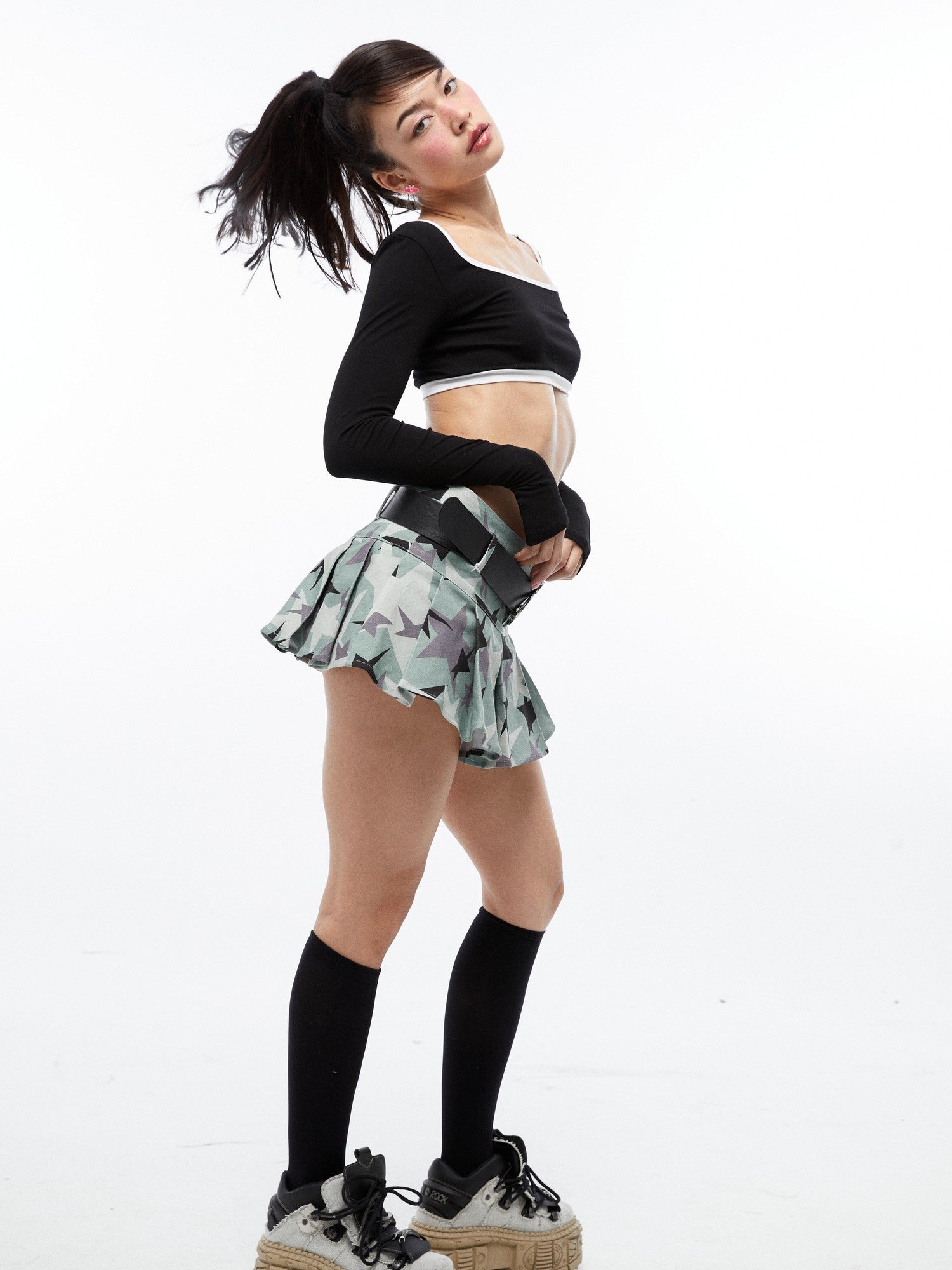 QUORRA S CHORD Black White Colorblock Cropped Women&