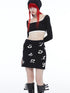QUORRA S CHORD Black White Numeric 3d Jacquard Elastic Waist Women&