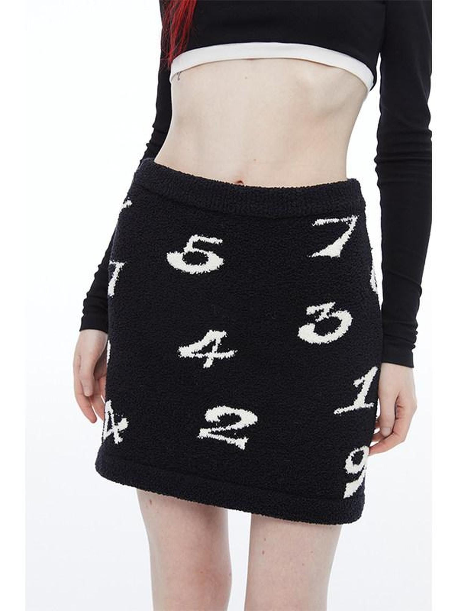 QUORRA S CHORD Black White Numeric 3d Jacquard Elastic Waist Women&