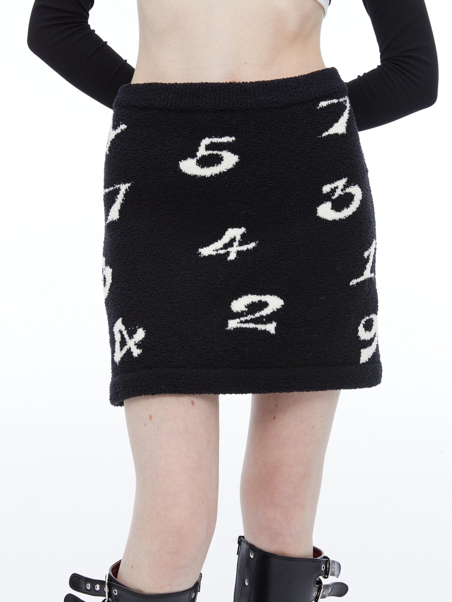 QUORRA S CHORD Black White Numeric 3d Jacquard Elastic Waist Women&