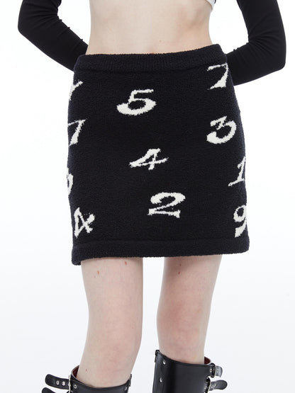 QUORRA S CHORD Black White Numeric 3d Jacquard Elastic Waist Women&