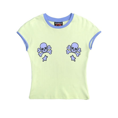 QUORRA_S_CHORD_Blue_Green_Heart_Skull_Contrast_Piping_Cropped_Women&