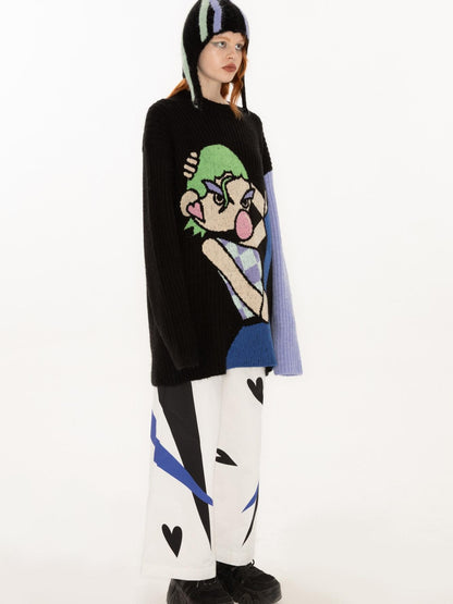 QUORRA S CHORD Blue Green Two Tone Knitted Yarn Women&