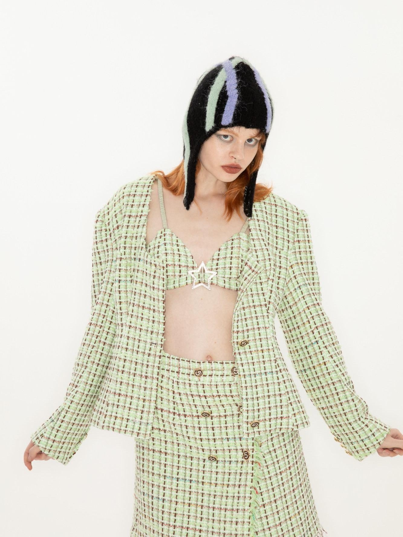 QUORRA S CHORD Blue Green Two Tone Knitted Yarn Women&