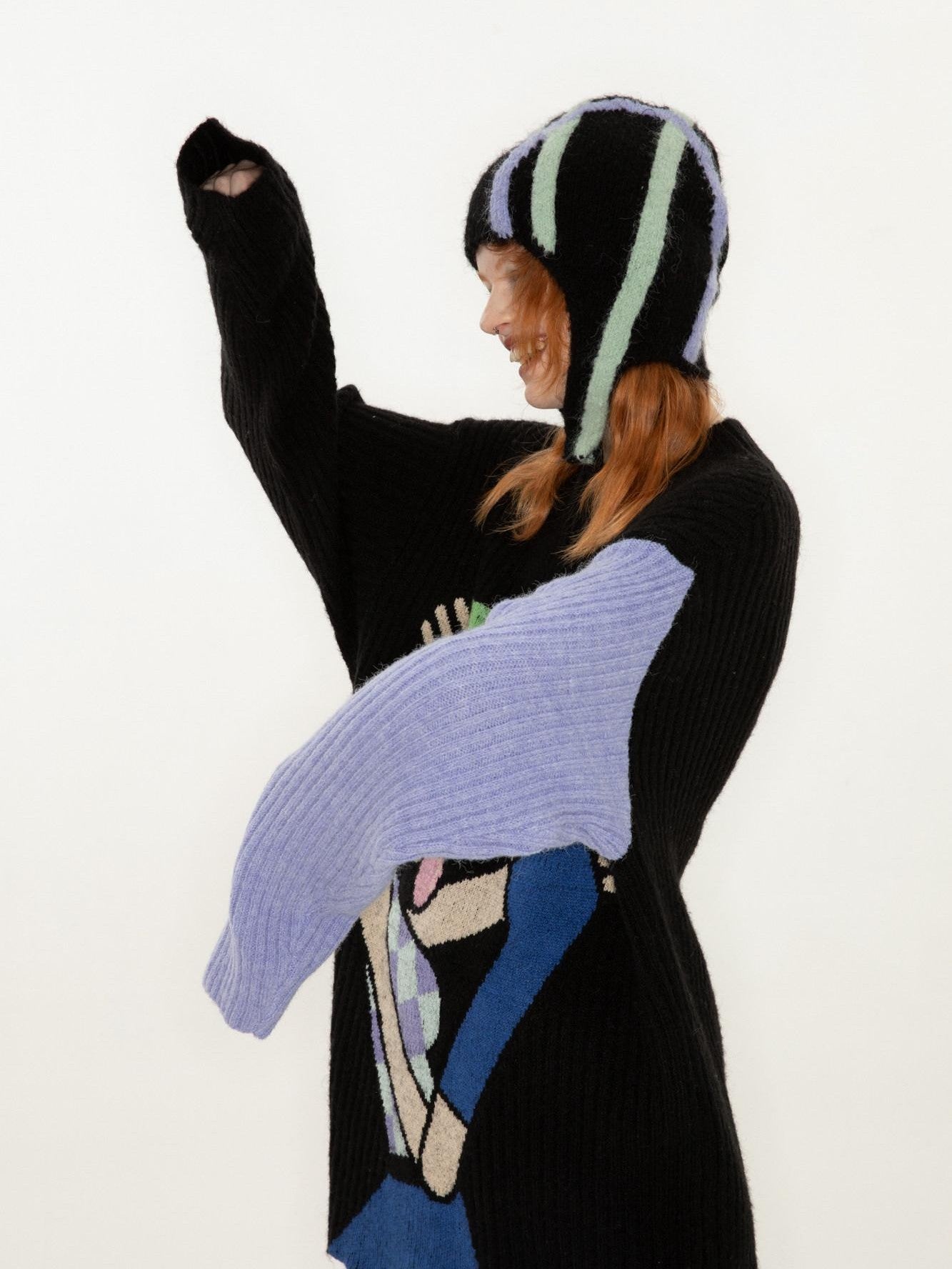 QUORRA S CHORD Blue Green Two Tone Knitted Yarn Women&