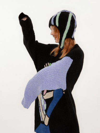 QUORRA S CHORD Blue Green Two Tone Knitted Yarn Women&